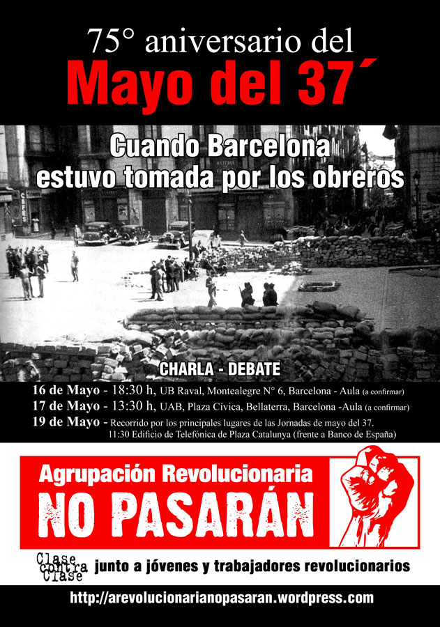 Barcelona: Charlas y actividades por el 75° aniversario del Mayo del ´37 