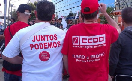 Solidaridad desde Barcelona con Coca Cola