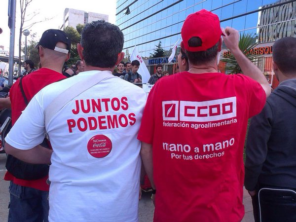 Solidaridad desde Barcelona con Coca Cola
