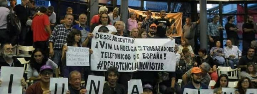 Solidaridad mutua entre trabajadores de Telefónica de Argentina y España