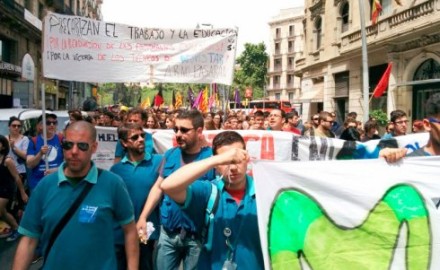 Barcelona: estudiantes y trabajadores de Movistar en huelga