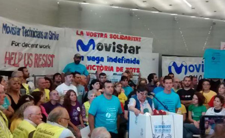 A cincuenta días de la huelga de Movistar, rueda de prensa con más de cien organizaciones