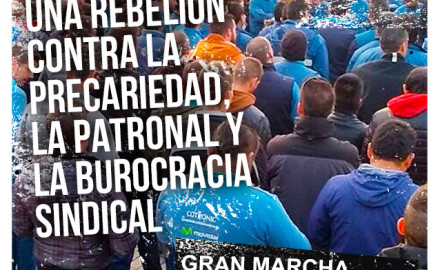Marcha en apoyo a la huelga de los trabajadores de Movistar