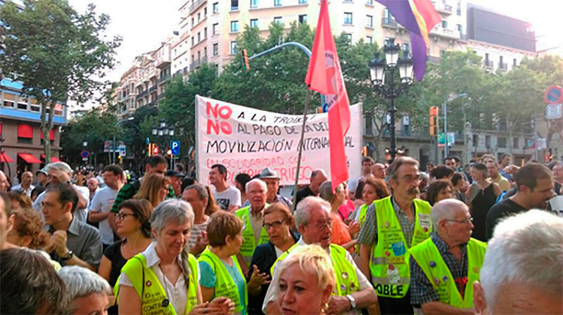 Acciones de solidaridad con Grecia en el Estado español