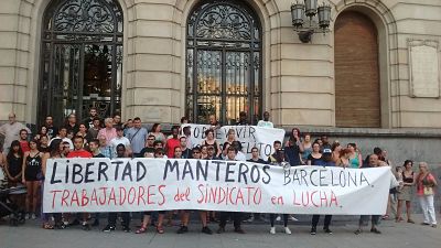 Concentración en solidaridad con los "manteros" presos de Barcelona